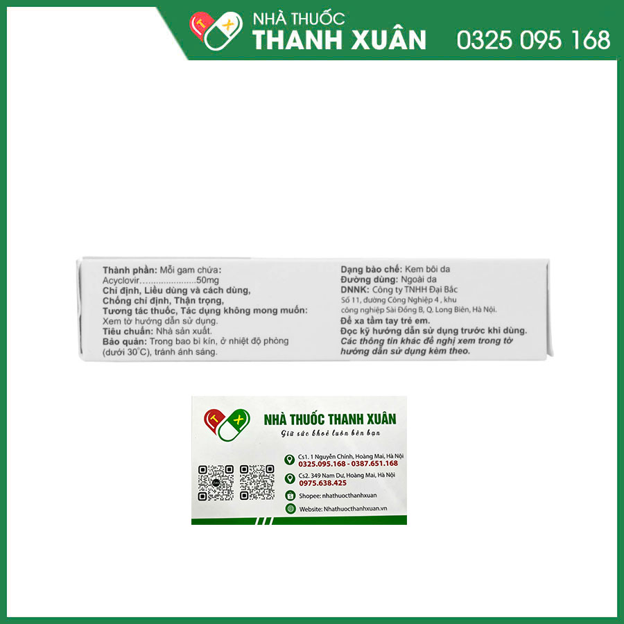 Kem bôi Acyclovir Sinil điều trị những trường hợp virus herpes simplex môi và sinh dục